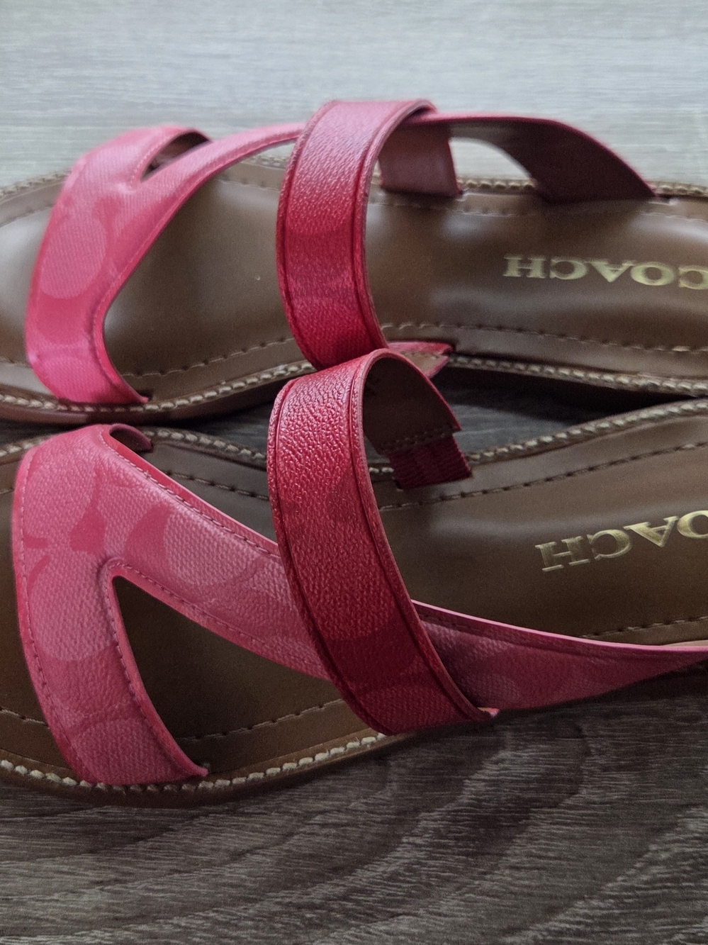 Coach Women's Harlan Signature Sandal Pink Lemonade - Picture 2 of 5